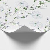 Trouw wit ochtendglorie bloemen inpakpapier (Hoek)