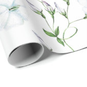 Trouw wit ochtendglorie bloemen inpakpapier (Rol Hoek)