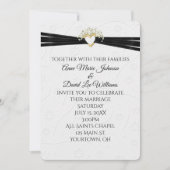 Trouw wit reliëf bloemmotief met hart kaart (Voorkant)