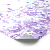 Trouw wit viooltje lavendel glitters welkom poster (Hoek)