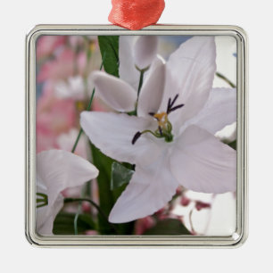 trouw witte lelie bloemen bloem flora liefde wijns metalen ornament