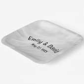 Trouw Witte Marmeren Abstract Papieren Bordje (Gebogen)