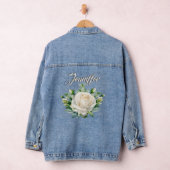 Trouw Witte Roos Bruid Rustieke Monogram Denim Jacket (Hangar)