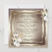 Trouw Witte Roos Champagne Goud Brons Kaart (Achterkant)