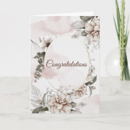 Trouw Witte Rozen Vintage Felicitaties Kaart