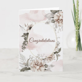 Trouw Witte Rozen Vintage Felicitaties Kaart