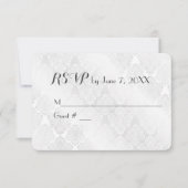 Trouw Witte Satijn Damast RSVP (Voorkant)