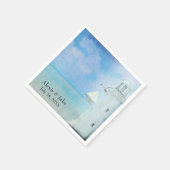 Trouw Witte Vuurtoren en Zeilboot Servet (Hoek)