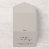 Trouw zachte beige all-in-one uitnodiging save the (Buitenkant)