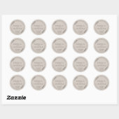 Trouw zachte beige kleur ronde sticker (Vel)