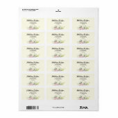 Trouw zachte witte Calla Lelie Rozen Adres Etiket (Full Sheet)