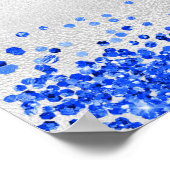 Trouw zilver koningsblauw confetti welkom poster (Hoek)