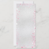 Trouw zilver roze bloemen menu kaart (Achterkant)