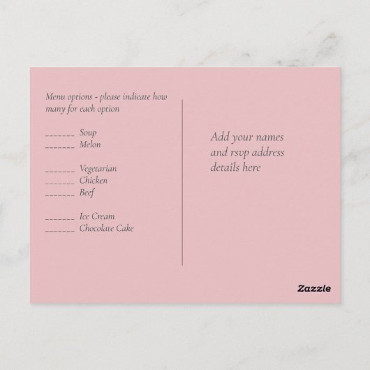 TROUW - Zilver RozeGoud Bloem Meisjesachtig Glitte Briefkaart (Achterkant)