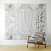 Trouw Zilver Wit Elegant Fotohokje Achtergrond Wandkleed (In Situ (horizontaal))
