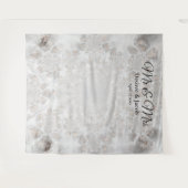 Trouw Zilver Wit Elegant Fotohokje Achtergrond Wandkleed (Voorkant (horizontaal))