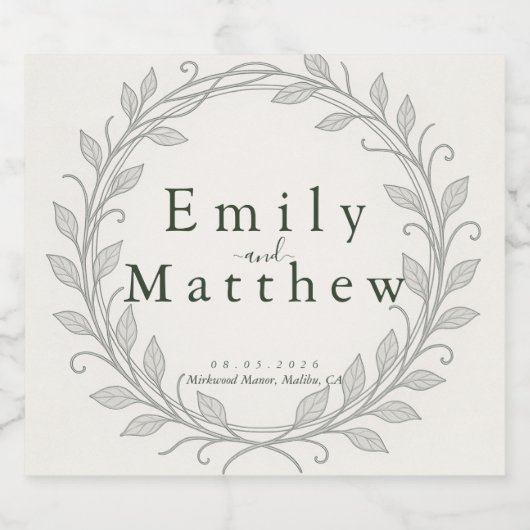 Trouw zilverblad elfen bier etiket (Enkel label)