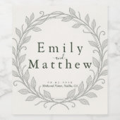 Trouw zilverblad elfen wijn etiket (Enkel label)