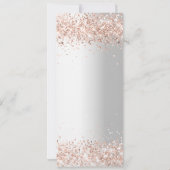 Trouw zilveren roze gouden menukaart kaart (Achterkant)