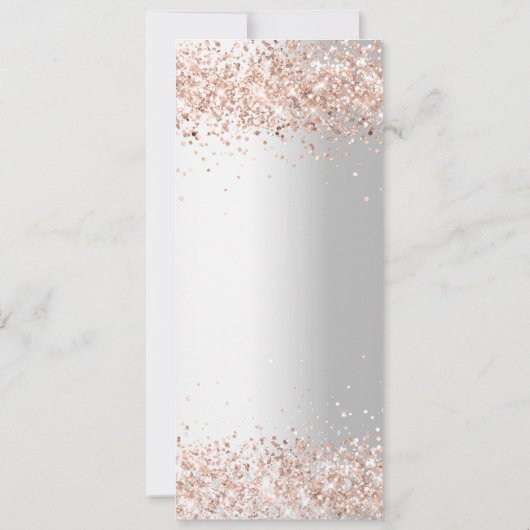 Trouw zilveren roze gouden menukaart kaart (Achterkant)