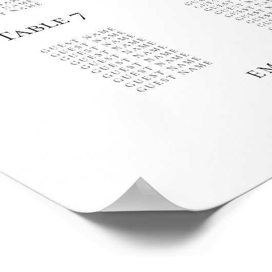 Trouw zitplaatsenplan welkomstscript afdrukbaar poster (Hoek)
