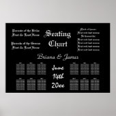 Trouw zitplaatskaart bruid bruidegom bruiloftsgast poster (Voorkant)