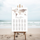 Trouw zitplaatskaart reizen thema elegant modern poster