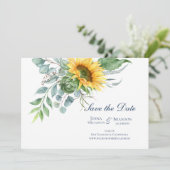 Trouw Zonnebloem Script Bewaar de Datum Save The Date (Staand voorkant)