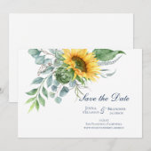 Trouw Zonnebloem Script Bewaar de Datum Save The Date (Voorkant / Achterkant)