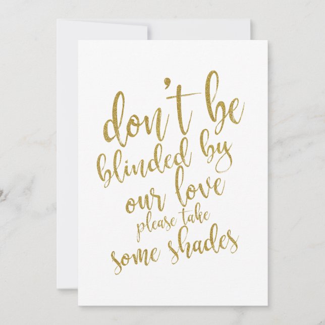 Trouw zonnebril cadeaus betaalbaar bord (Voorkant)