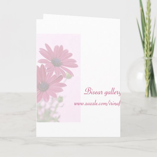 Trouw. Zus. Bruidsmeisje kaart. Madeliefjes bloeme (Achterkant)