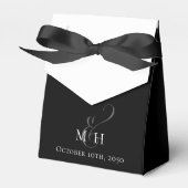 Trouw zwart en wit script typografie snoepgoed bedankdoosjes (Voorkant Zijde)