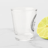 Trouw Zwart Hart Logo Paren Naam Ringen Shot Glas (Links)