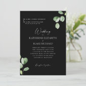 Trouw Zwart & Wit Beide Ouders Eucalyptus Kaart (Staand voorkant)