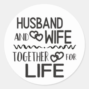 Trouw Zwart Wit Bruid Bruidegom Liefde Jubileum Ronde Sticker