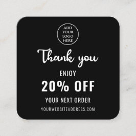 Trouw Zwart Wit Elegant QR Code Zakelijk Logo Kortingskaartje