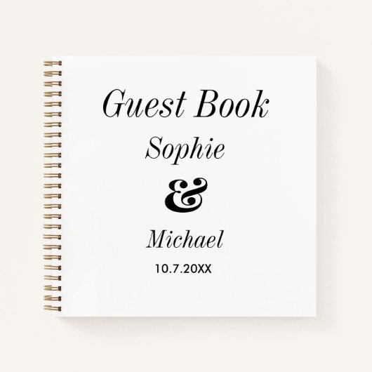 Trouw zwart-wit gastenboek notitieboek (Voorkant)