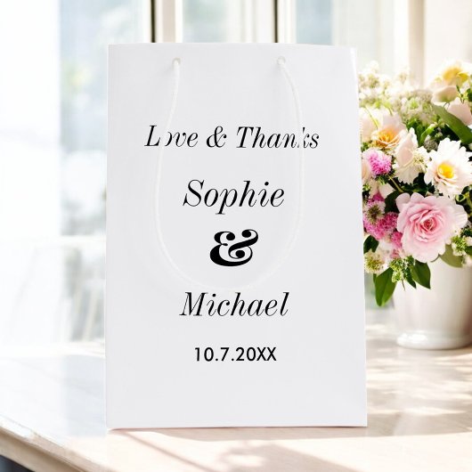 Trouw zwart wit klassiek eenvoudig medium cadeauzakje