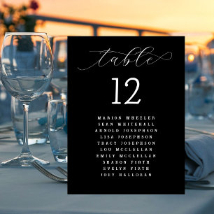 Trouw Zwart Wit Namen Lijst Tafel Nummer Kaarten