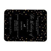 Trouw zwarte goud sterren elegante script luxe magneet (Horizontaal)