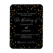 Trouw zwarte gouden sterren elegante script luxe magneet (Verticaal)