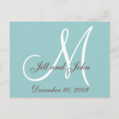 Trouwaankondiging Briefkaart Robin Egg Blue Brown (Voorkant)