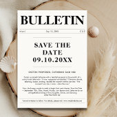 Trouwaankondiging Krantenstijl Save the date