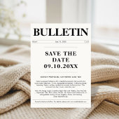 Trouwaankondiging Krantenstijl Save the date