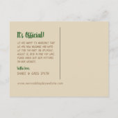 Trouwaankondiging net getrouwd met bergbomen aankondigingskaart (Achterkant)