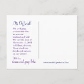 Trouwaankondiging pauw veer aankondigingskaart (Achterkant)