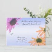 trouwacceptatiekaart, daisy-bloemen kaart (Staand voorkant)