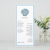 Trouwaccessoire in vintage turquoise enkele zeesch menu (Staand voorkant)