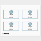 Trouwaccessoire in vintage turquoise enkele zeesch rechthoekige sticker (Vel)