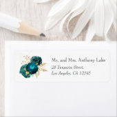 Trouwaccessoires met vintage turquoise en gouden b etiket (Insitu)